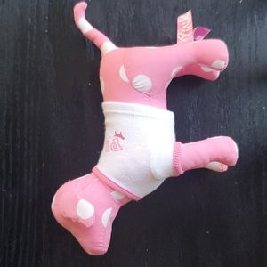 Victoria’s Secret pink white and pink signature collectible dog with shirt small